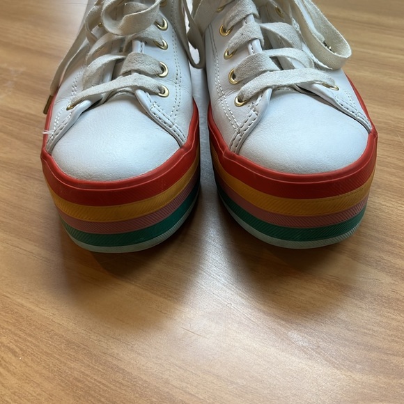Keds Triple Up Rainbow White Leather Sneaker Platform Women’s Size 8 - Picture 5 of 8